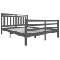 Giroletto Grigio in Legno Massello 150x200 cm 5FT King Size Giroletto Grigio in Legno Massello 150x200 cm 5FT King Size