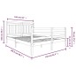 Giroletto Grigio in Legno Massello 150x200 cm 5FT King Size Giroletto Grigio in Legno Massello 150x200 cm 5FT King Size