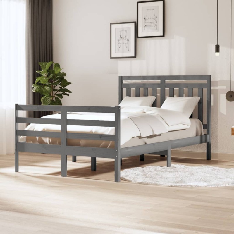 Giroletto Grigio in Legno Massello 120x190 cm 4FT Small Double