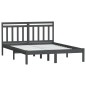 Giroletto Grigio in Legno Massello 135x190 cm 4FT6 Double Giroletto Grigio in Legno Massello 135x190 cm 4FT6 Double