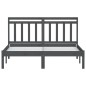 Giroletto Grigio in Legno Massello 135x190 cm 4FT6 Double Giroletto Grigio in Legno Massello 135x190 cm 4FT6 Double