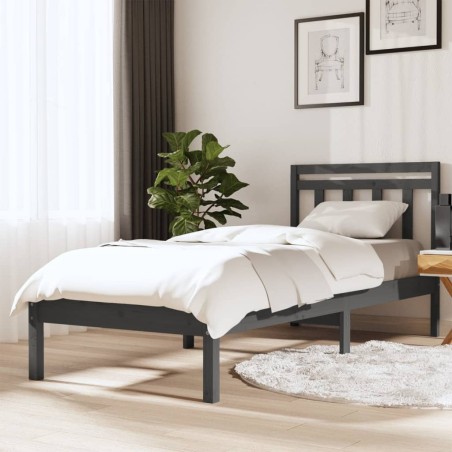 Giroletto Grigio in Legno Massello 90x190 cm 3FT Single