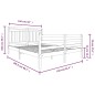 Giroletto Bianco in Legno Massello 150x200 cm 5FT King Size Giroletto Bianco in Legno Massello 150x200 cm 5FT King Size