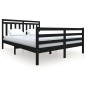 Giroletto Nero in Legno Massello 150x200 cm 5FT King Size Giroletto Nero in Legno Massello 150x200 cm 5FT King Size