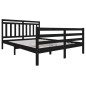 Giroletto Nero in Legno Massello 150x200 cm 5FT King Size Giroletto Nero in Legno Massello 150x200 cm 5FT King Size