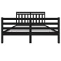 Giroletto Nero in Legno Massello 150x200 cm 5FT King Size Giroletto Nero in Legno Massello 150x200 cm 5FT King Size