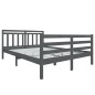 Giroletto Grigio in Legno Massello 135x190 cm 4FT6 Double Giroletto Grigio in Legno Massello 135x190 cm 4FT6 Double
