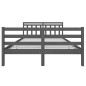 Giroletto Grigio in Legno Massello 135x190 cm 4FT6 Double Giroletto Grigio in Legno Massello 135x190 cm 4FT6 Double