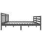 Giroletto Grigio in Legno Massello 135x190 cm 4FT6 Double Giroletto Grigio in Legno Massello 135x190 cm 4FT6 Double