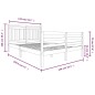 Giroletto Grigio in Legno Massello 135x190 cm 4FT6 Double Giroletto Grigio in Legno Massello 135x190 cm 4FT6 Double