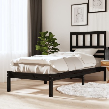 Giroletto Nero Legno Massello 75x190cm 2FT6 Piccolo Singolo