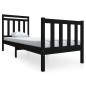 Giroletto Nero in Legno Massello 75x190 cm 2FT6 Small Single Giroletto Nero in Legno Massello 75x190 cm 2FT6 Small Single