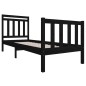 Giroletto Nero in Legno Massello 75x190 cm 2FT6 Small Single Giroletto Nero in Legno Massello 75x190 cm 2FT6 Small Single