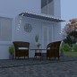Tenda da Sole Retrattile con LED 400x150 cm Blu e Bianco Tenda da Sole Retrattile con LED 400x150 cm Blu e Bianco
