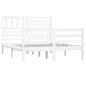 Giroletto Bianco in Legno Massello 150x200 cm 5FT King Size Giroletto Bianco in Legno Massello 150x200 cm 5FT King Size