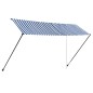 Tenda da Sole Retrattile con LED 400x150 cm Blu e Bianco Tenda da Sole Retrattile con LED 400x150 cm Blu e Bianco