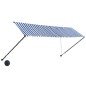 Tenda da Sole Retrattile con LED 400x150 cm Blu e Bianco Tenda da Sole Retrattile con LED 400x150 cm Blu e Bianco