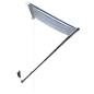 Tenda da Sole Retrattile con LED 400x150 cm Blu e Bianco Tenda da Sole Retrattile con LED 400x150 cm Blu e Bianco