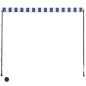 Tenda da Sole Retrattile con LED 400x150 cm Blu e Bianco Tenda da Sole Retrattile con LED 400x150 cm Blu e Bianco