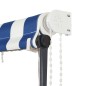 Tenda da Sole Retrattile con LED 400x150 cm Blu e Bianco Tenda da Sole Retrattile con LED 400x150 cm Blu e Bianco