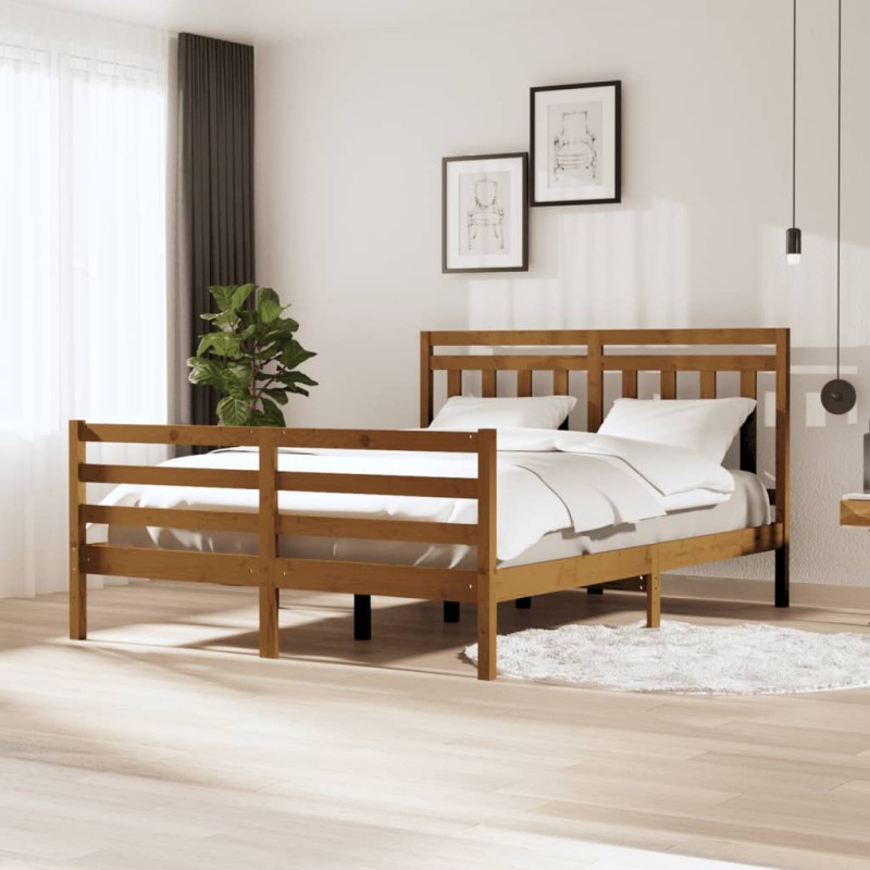 Giroletto Miele in Legno Massello 150x200 cm 5FT King Size Giroletto Miele in Legno Massello 150x200 cm 5FT King Size