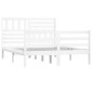 Giroletto Bianco in Legno Massello 135x190 cm 4FT6 Doppio Giroletto Bianco in Legno Massello 135x190 cm 4FT6 Doppio