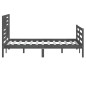 Giroletto Grigio in Legno Massello 150x200 cm 5FT King Size Giroletto Grigio in Legno Massello 150x200 cm 5FT King Size