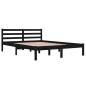 vidaXL Telaio Letto in Legno Massello di Pino 140x200 cm Nero vidaXL Telaio Letto in Legno Massello di Pino 140x200 cm Nero