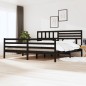 Giroletto Nero in Legno Massello 180x200 cm 6FT Super King