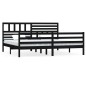 Giroletto Nero in Legno Massello 180x200 cm 6FT Super King