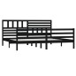 Giroletto Nero in Legno Massello 180x200 cm 6FT Super King