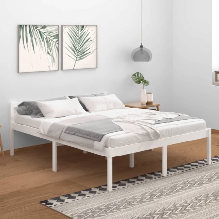 Giroletto Bianco in Legno Massello di Pino 160x200 cm
