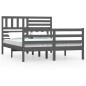 Giroletto Grigio in Legno Massello 135x190 cm 4FT6 Doppio Giroletto Grigio in Legno Massello 135x190 cm 4FT6 Doppio