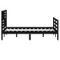 Giroletto Nero in Legno Massello 135x190 cm 4FT6 Doppio