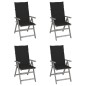 Sedie da Giardino Reclinabili 4pz con Cuscini Massello Acacia Sedie da Giardino Reclinabili 4pz con Cuscini Massello Acacia
