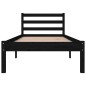 Giroletto in Legno di Pino 75x190 cm Nero 2FT6 Small Single Giroletto in Legno di Pino 75x190 cm Nero 2FT6 Small Single