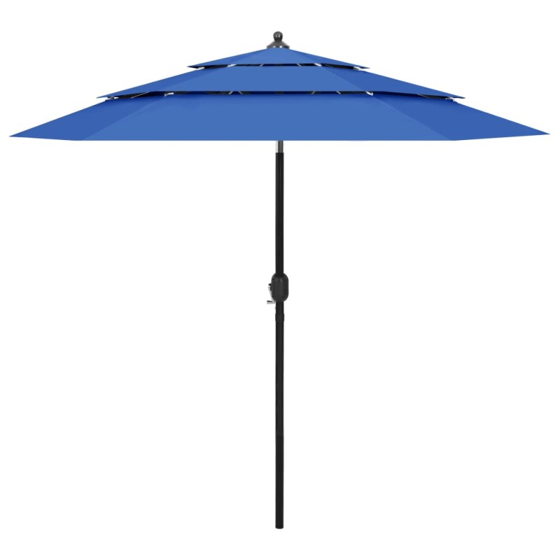 Ombrellone a 3 Livelli con Palo in Alluminio Azzurro 2,5 m Ombrellone a 3 Livelli con Palo in Alluminio Azzurro 2,5 m