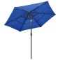 Ombrellone a 3 Livelli con Palo in Alluminio Azzurro 2,5 m Ombrellone a 3 Livelli con Palo in Alluminio Azzurro 2,5 m