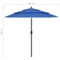 Ombrellone a 3 Livelli con Palo in Alluminio Azzurro 2,5 m Ombrellone a 3 Livelli con Palo in Alluminio Azzurro 2,5 m