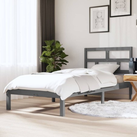 Giroletto Grigio in Legno Massello 90x190 cm 3FT Single