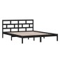 Giroletto in Legno Massello Nero 120x190 cm 4FT Small Double Giroletto in Legno Massello Nero 120x190 cm 4FT Small Double