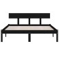 Giroletto Nero in Legno Massello di Pino 135x190 cm UK Double Giroletto Nero in Legno Massello di Pino 135x190 cm UK Double