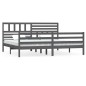 Giroletto Grigio in Legno Massello 180x200 cm 6FT Super King Giroletto Grigio in Legno Massello 180x200 cm 6FT Super King