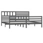 Giroletto Grigio in Legno Massello 180x200 cm 6FT Super King Giroletto Grigio in Legno Massello 180x200 cm 6FT Super King