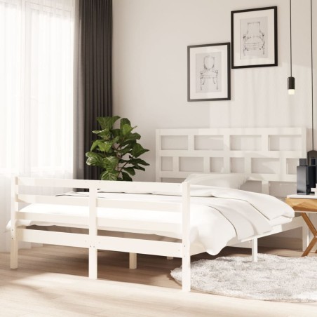 Giroletto Bianco in Legno Massello 150x200 cm 5FT King Size