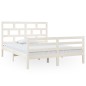 Giroletto Bianco in Legno Massello 150x200 cm 5FT King Size Giroletto Bianco in Legno Massello 150x200 cm 5FT King Size