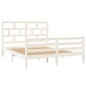 Giroletto Bianco in Legno Massello 150x200 cm 5FT King Size Giroletto Bianco in Legno Massello 150x200 cm 5FT King Size