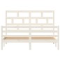Giroletto Bianco in Legno Massello 150x200 cm 5FT King Size Giroletto Bianco in Legno Massello 150x200 cm 5FT King Size
