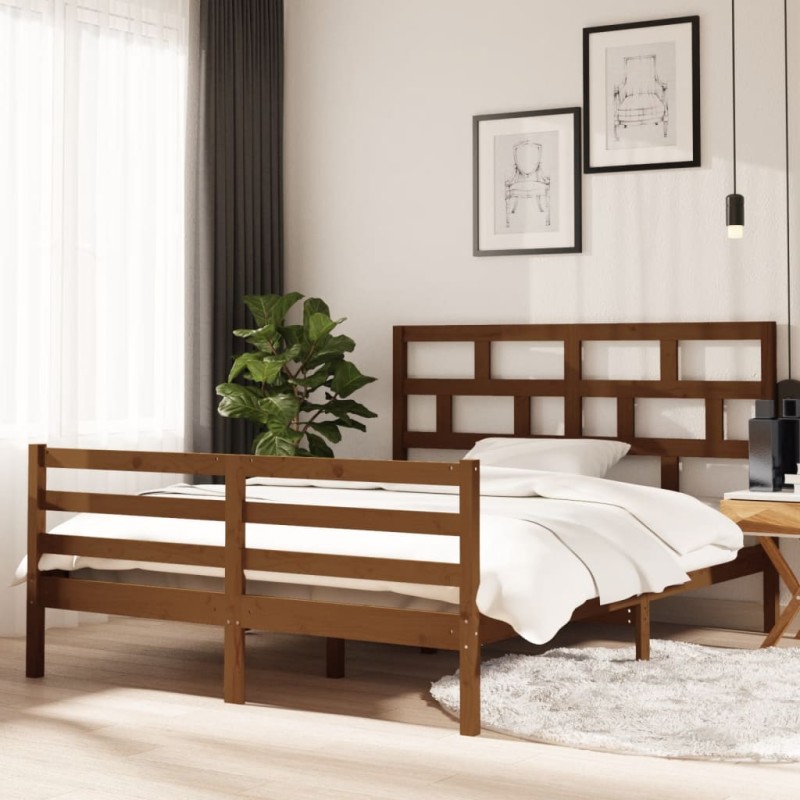 Giroletto Miele in Legno Massello 150x200 cm 5FT King Size Giroletto Miele in Legno Massello 150x200 cm 5FT King Size