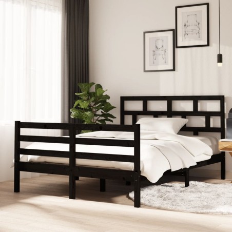 Giroletto Nero in Legno Massello 135x190 cm 4FT6 Doppio